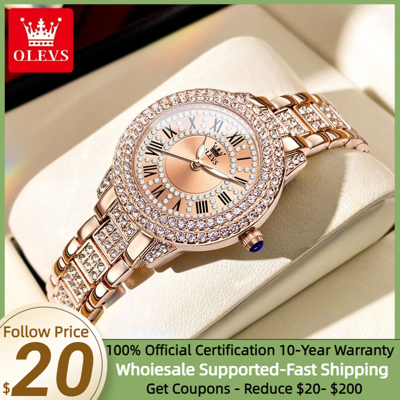 Luxury Watch Engraving - OLEVS 9943 Original Diamond Watch for
