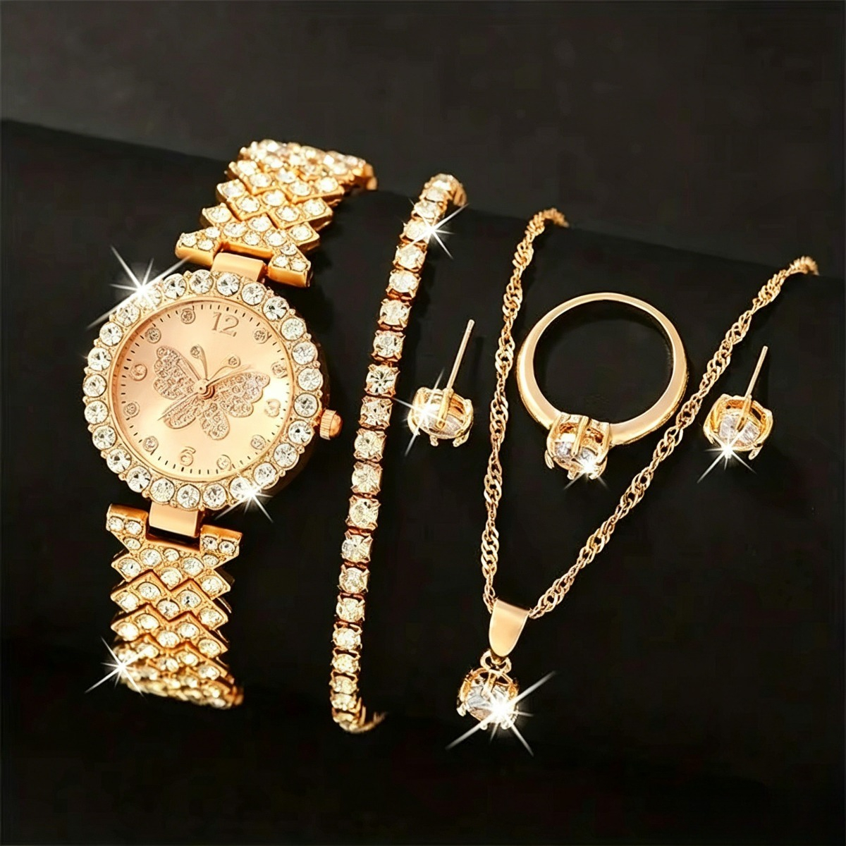 Luxury Watch Safe - 6PCS/Set Luxury Rhinestone Butterfly Women Quartz