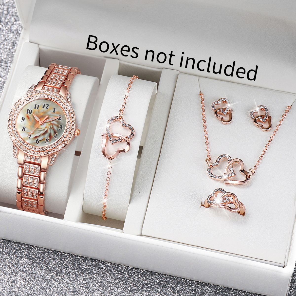 Luxury Watch Display Case - 6PCS Luxury Rhinestone Women Quartz Watch