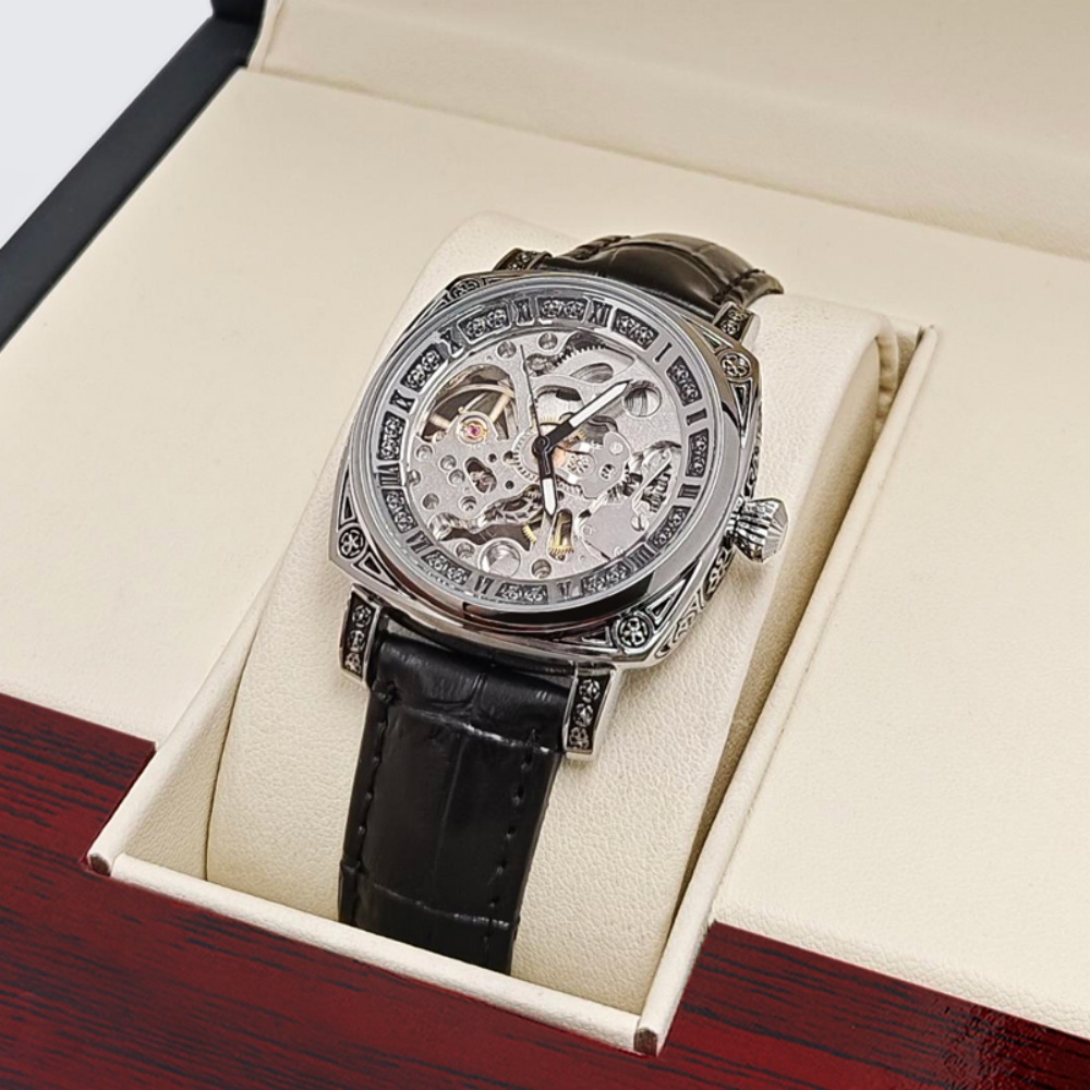 Luxury Watch Engraving - High-End Hollow-Out Automatic Mechanical Women's Watch,