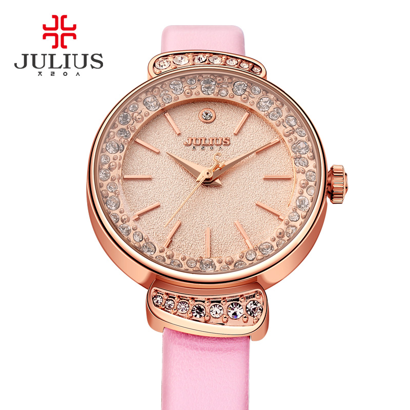 Luxury Watch With Leather Strap - Rhinestones Women's Watch Japan Quartz Hour