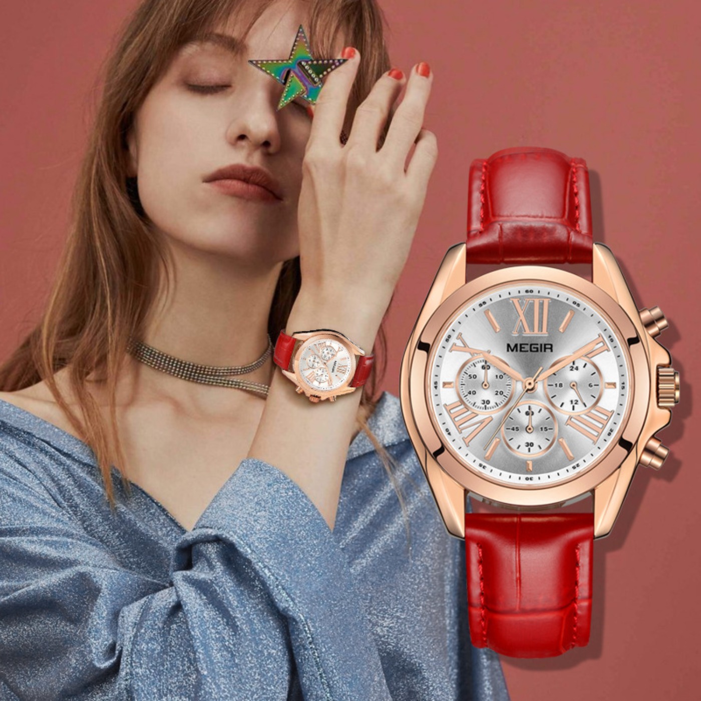 Luxury Watch & Jewellery - MEGIR New Luxury Leather Watch Women
