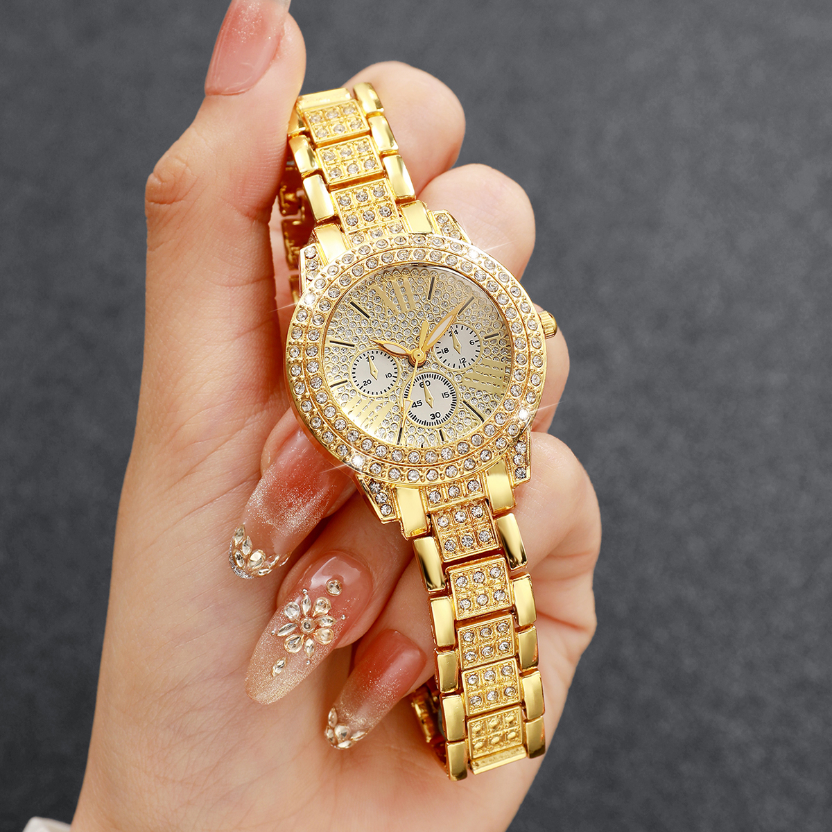 Luxury Watch Display Case - Fashion Decorative Three-eyes Dial Women Quartz
