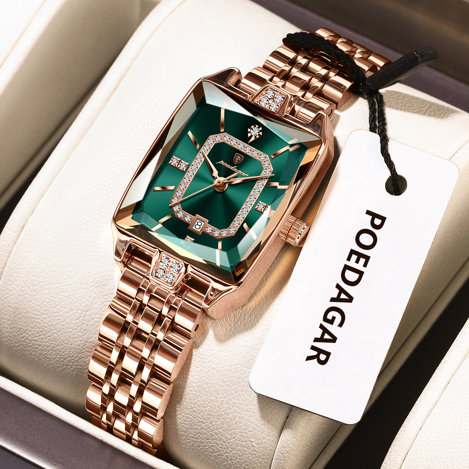 Luxury Watch Engraving - POEDAGAR Luxury Woman Watch Waterproof Date