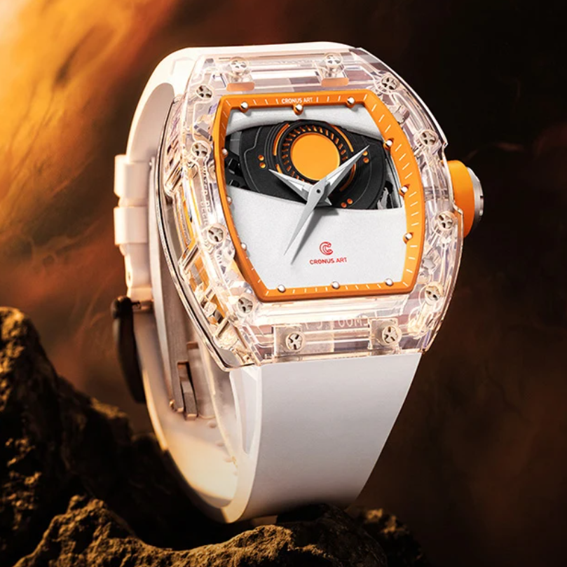 Luxury Watch With Rubber Strap - CRONUSART Men Automatic Watch 50mm Luxury