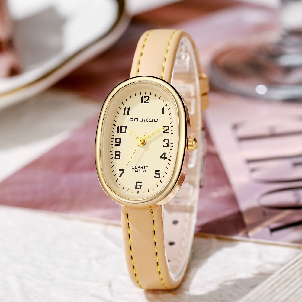 Luxury Oval Dial Women Watches - Luxury Watch With Leather Strap 리뷰 및 가격