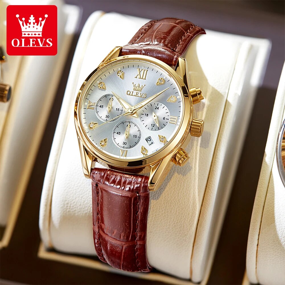 OLEVS 5523 Women's Watches Lea - Luxury Watch With Leather Strap 리뷰 및 가격