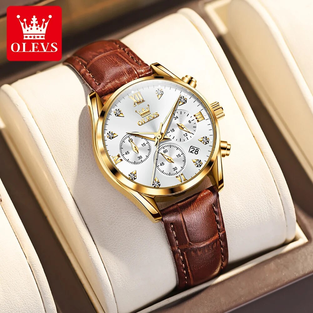 OLEVS 5523 Women's Watches Lea - Luxury Watch With Leather Strap 리뷰 및 가격
