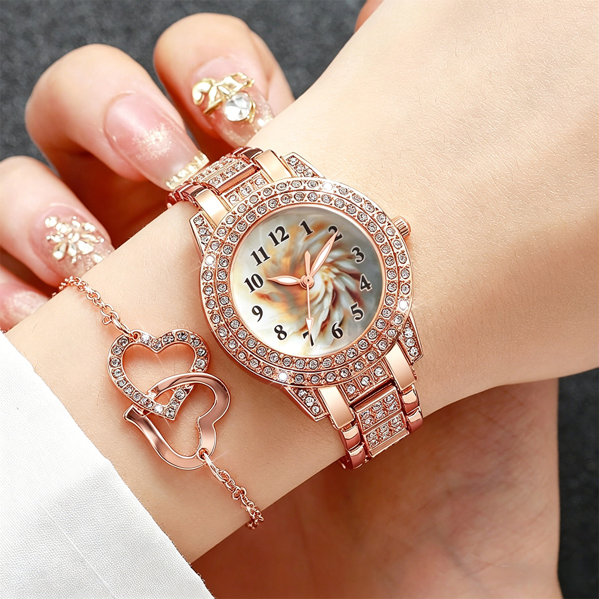 6PCS Luxury Rhinestone Women Q - Luxury Watch Display Case 리뷰 및 가격