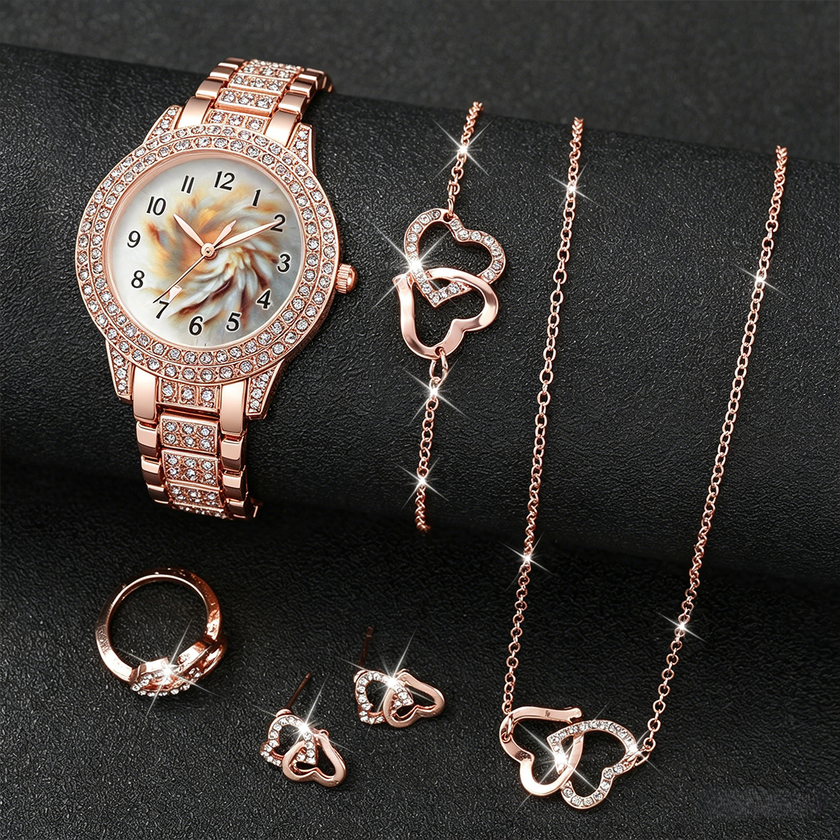6PCS Luxury Rhinestone Women Q - Luxury Watch Display Case 리뷰 및 가격