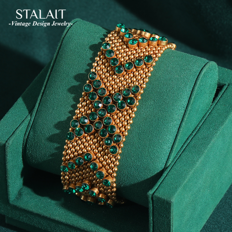 Vintage Green Rhinestone Brace - Luxury Watch In Dubai 리뷰 및 가격