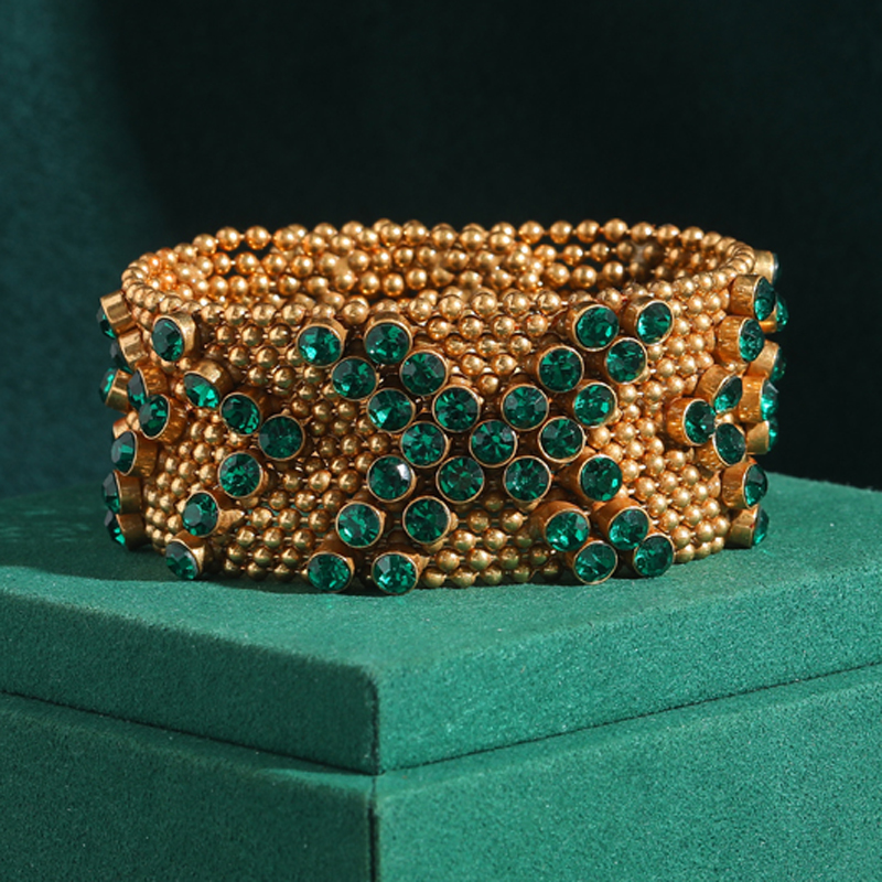 Vintage Green Rhinestone Brace - Luxury Watch In Dubai 리뷰 및 가격