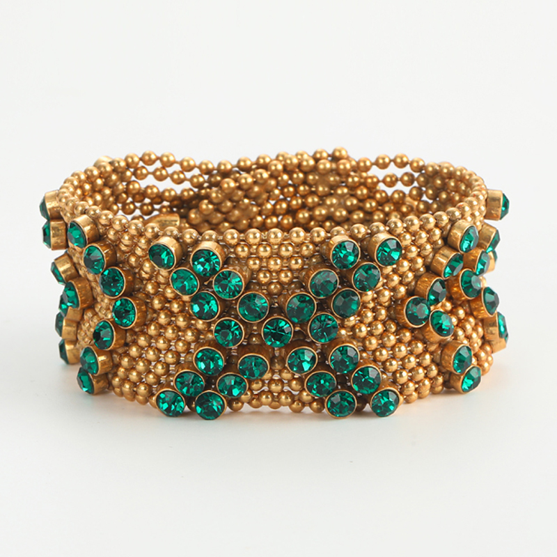 Vintage Green Rhinestone Brace - Luxury Watch In Dubai 리뷰 및 가격