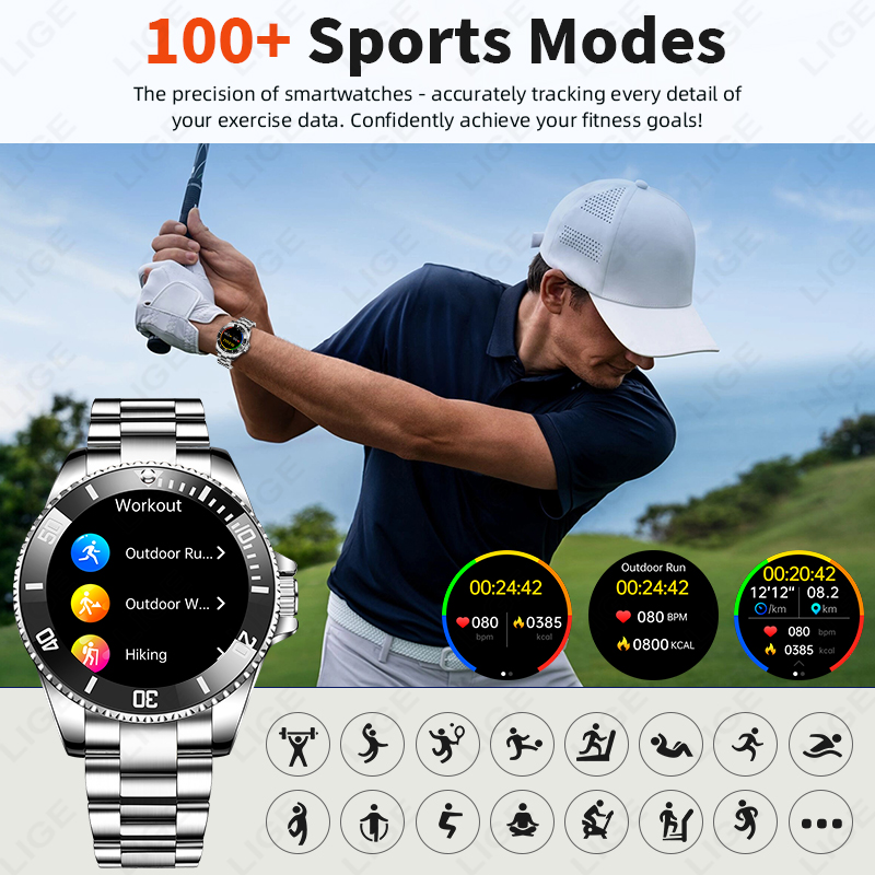 LIGE Business Smart Watch Men  - Luxury Watch Hd 리뷰 및 가격
