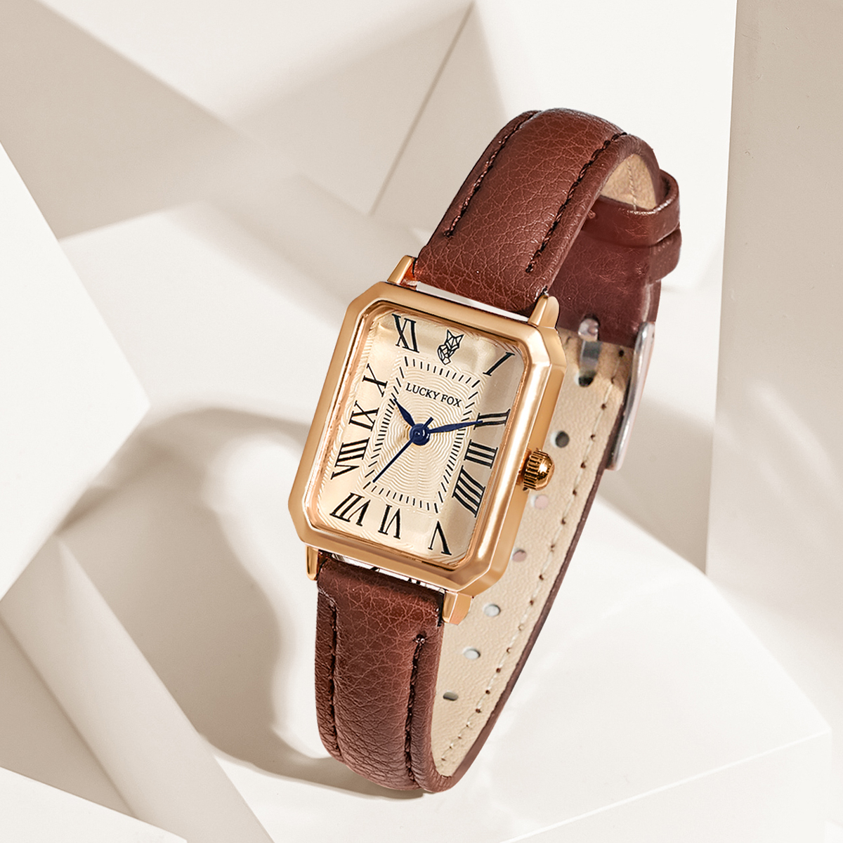 LUCKY FOX 2PCS Light Luxury Gi - Luxury Watch With Leather Strap 리뷰 및 가격