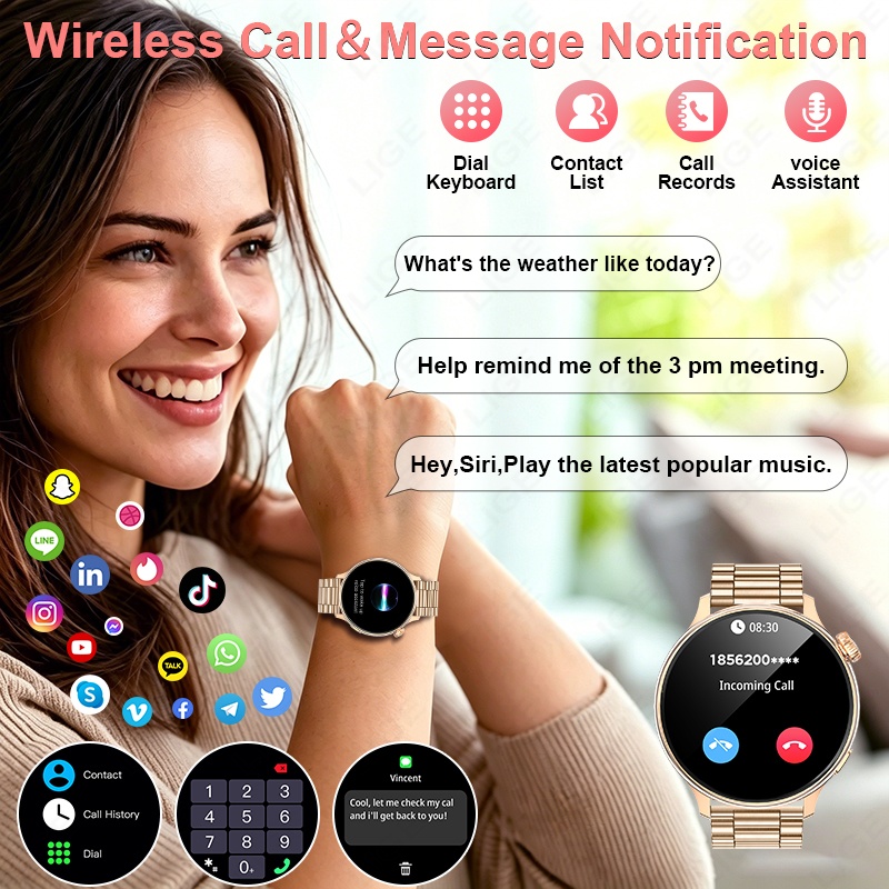 LIGE Luxury Women Smart Watch  - Luxury Watch Hd 리뷰 및 가격