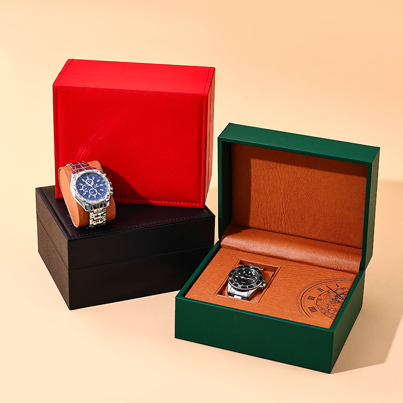 PU Leather Watch Box Wood Grai - Luxury Watch Display Case 리뷰 및 가격