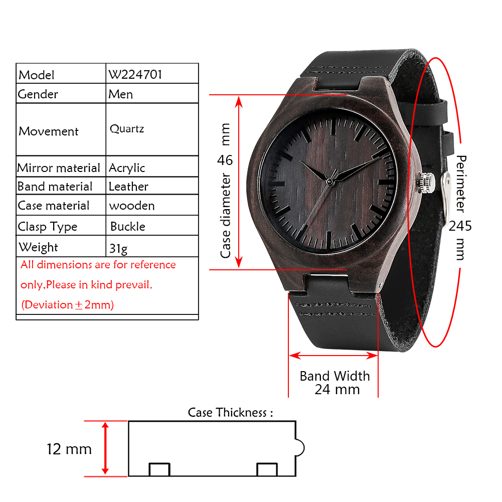 Retro Fashion Ebony Wood Watch - Luxury Watch Engraving 리뷰 및 가격
