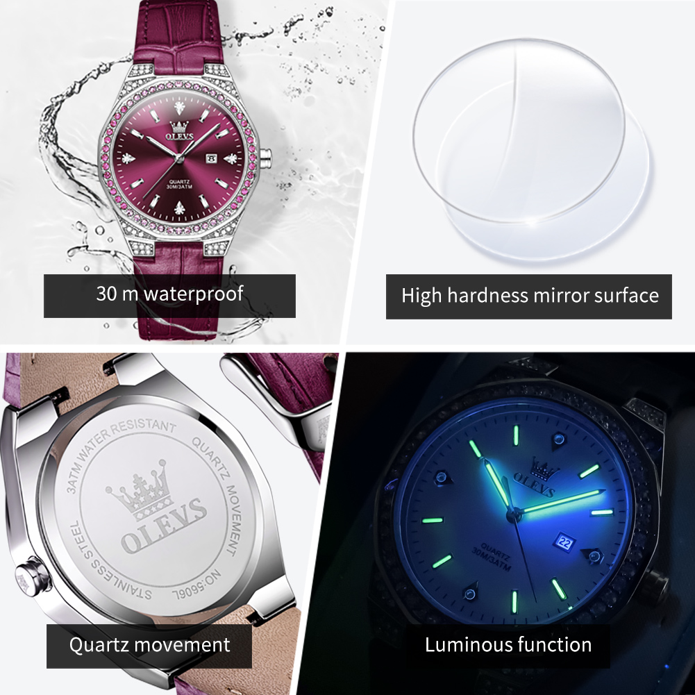 OLEVS Original Women's Watches - Luxury Watch With Leather Strap 리뷰 및 가격
