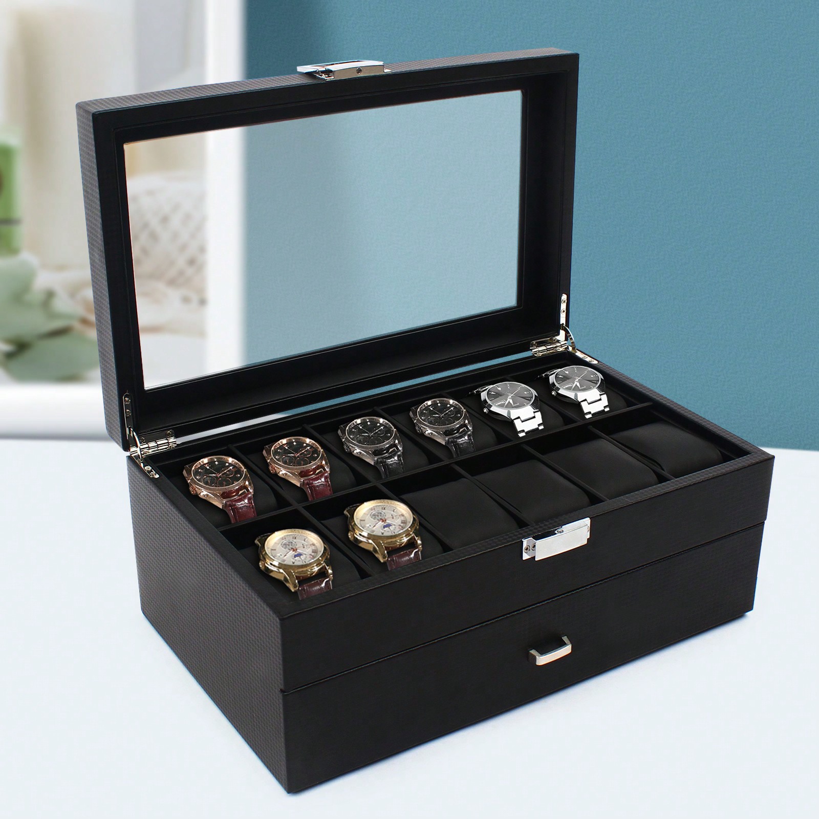 24 Slot Men Watch Display Case - Luxury Watch Display Case 리뷰 및 가격