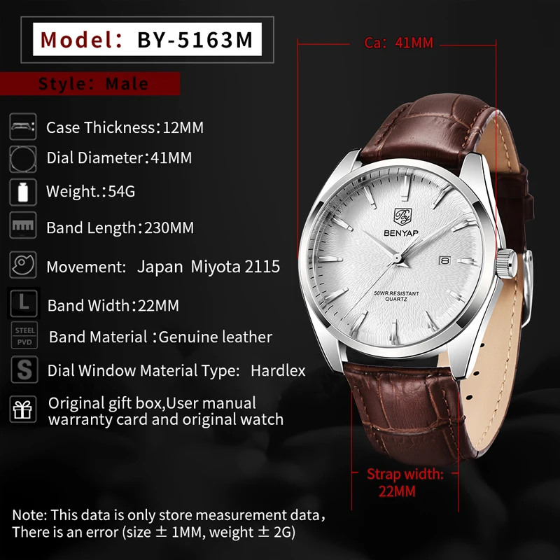 BENYAR Men 2026 Quartz Watch T - Luxury Watch German 리뷰 및 가격