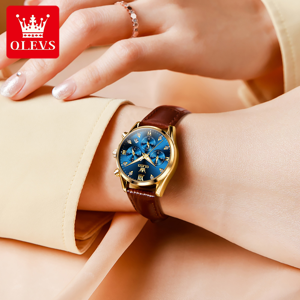 OLEVS 5523 Original Brand Wome - Luxury Watch With Leather Strap 리뷰 및 가격