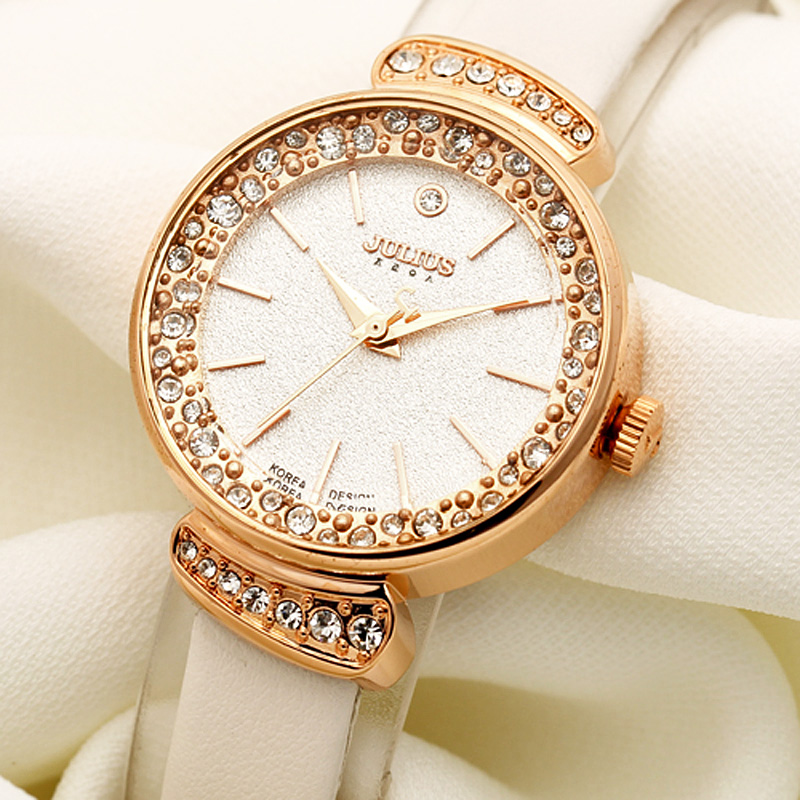 Rhinestones Women's Watch Japa - Luxury Watch With Leather Strap 리뷰 및 가격