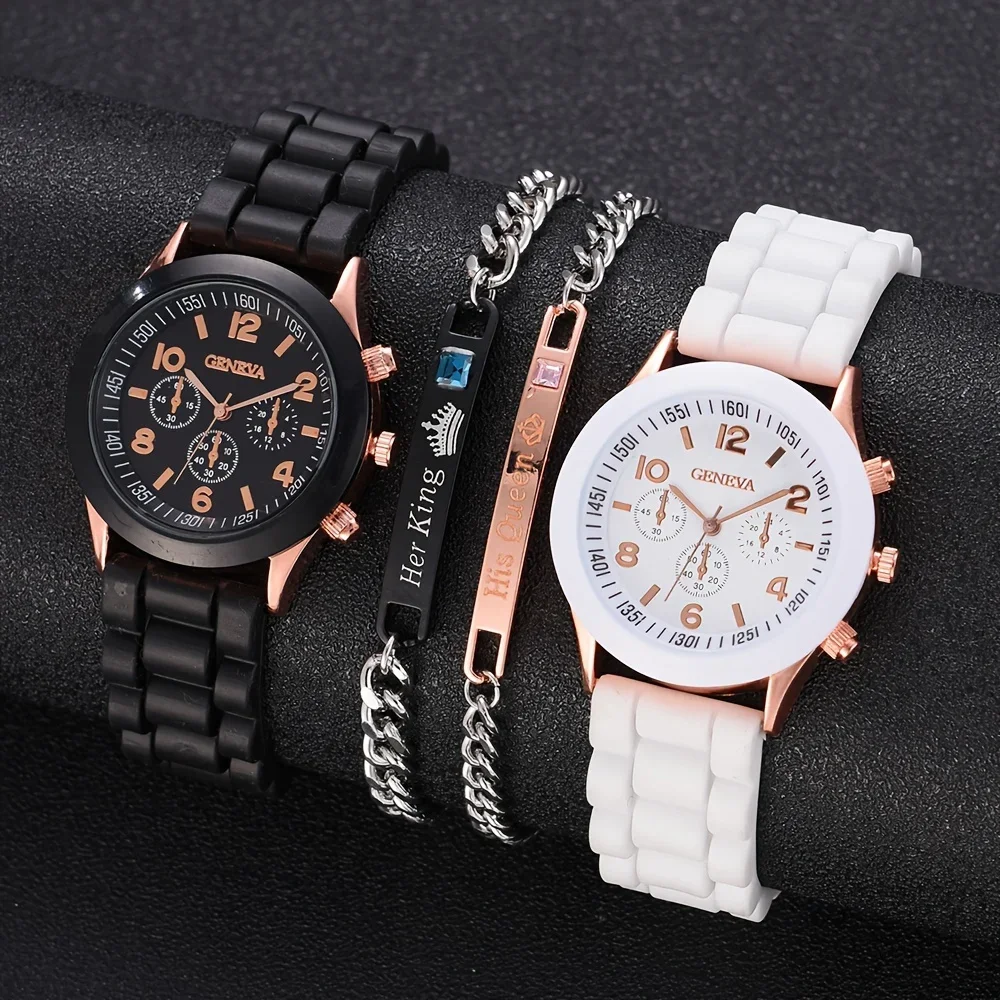 2Pcs Luxury Women's Watch Set  - Luxury Watch With Rubber Strap 리뷰 및 가격