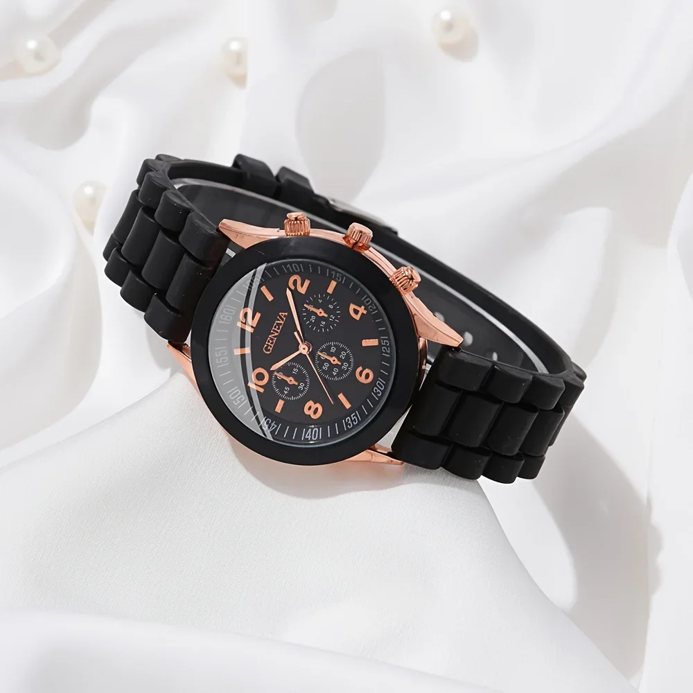 2Pcs Luxury Women's Watch Set  - Luxury Watch With Rubber Strap 리뷰 및 가격
