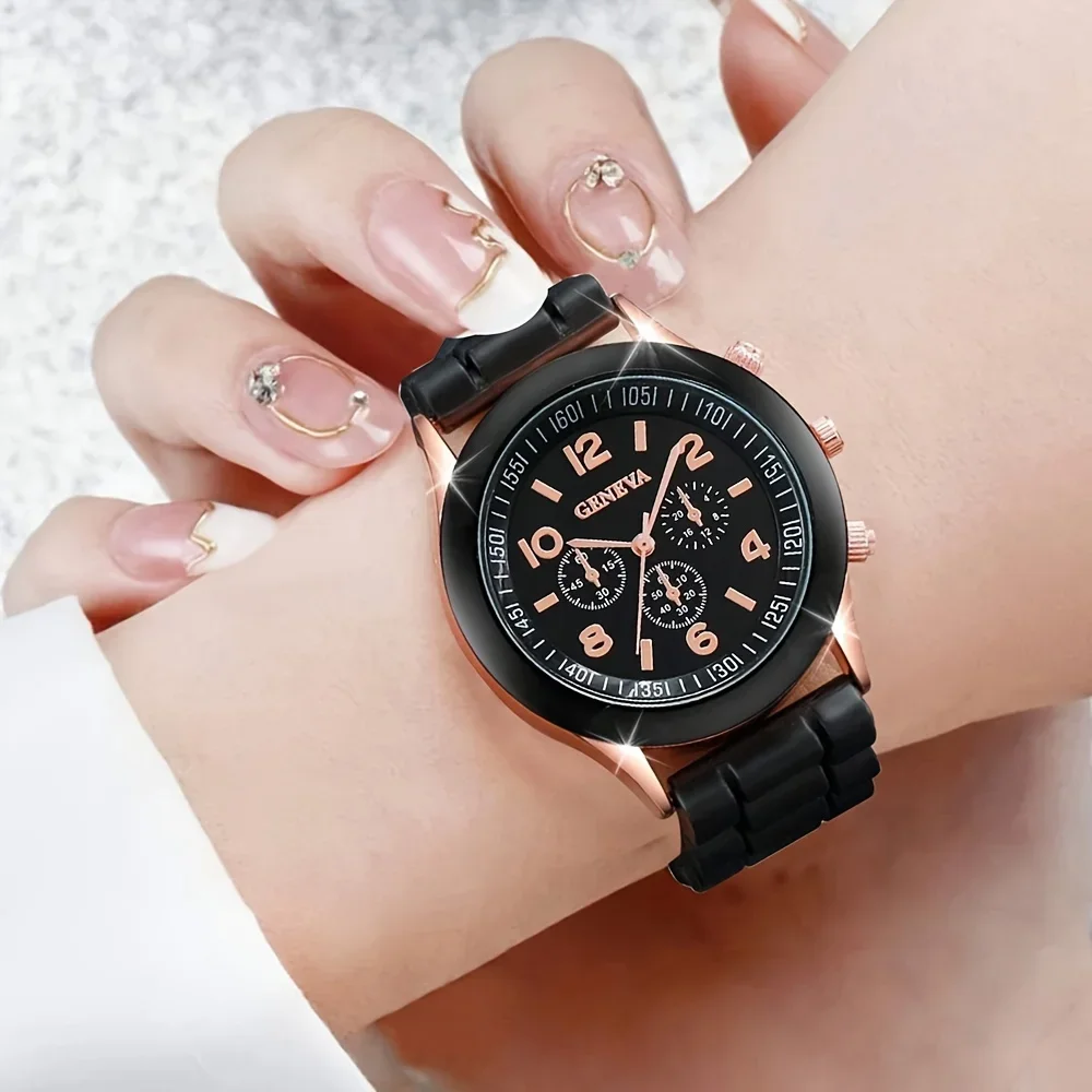 2Pcs Luxury Women's Watch Set  - Luxury Watch With Rubber Strap 리뷰 및 가격