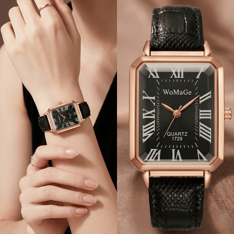 Fashion Rectangle Quartz Watch - Luxury Watch With Leather Strap 리뷰 및 가격