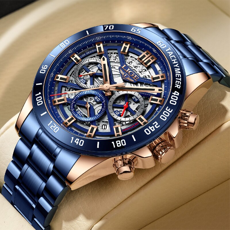 LIGE 2024 New Men Watch Top Br - Luxury Watch Low Price 리뷰 및 가격