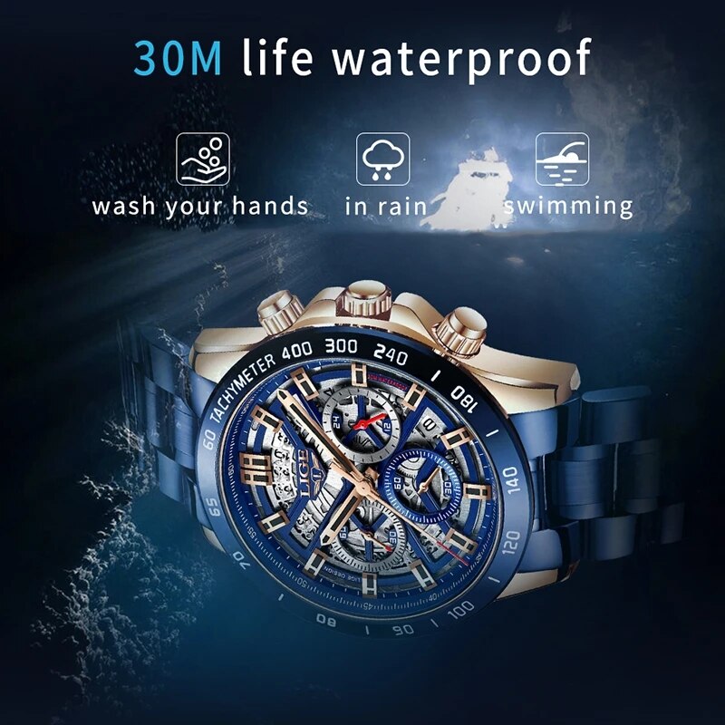 LIGE 2024 New Men Watch Top Br - Luxury Watch Low Price 리뷰 및 가격