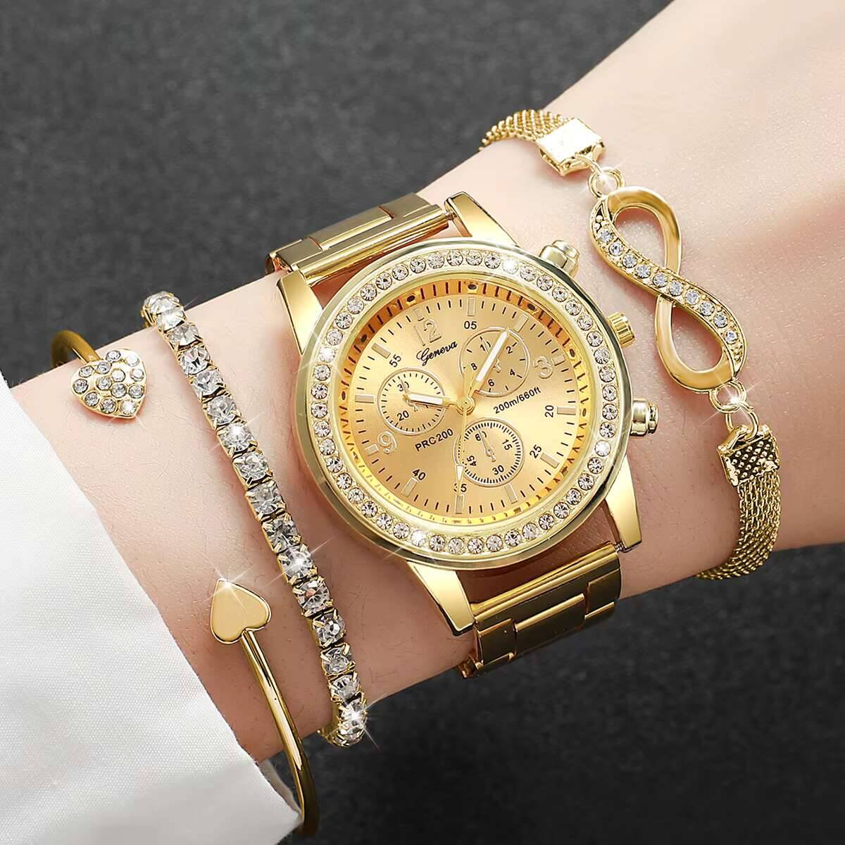 4PCS/Set Luxury Rhinestone Wom - Luxury Watch Safe 리뷰 및 가격