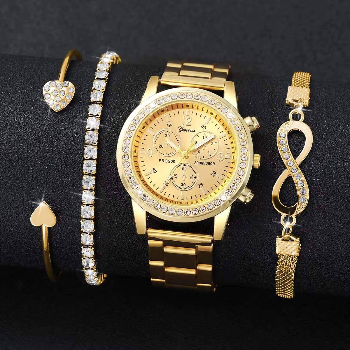 4PCS/Set Luxury Rhinestone Wom - Luxury Watch Safe 리뷰 및 가격