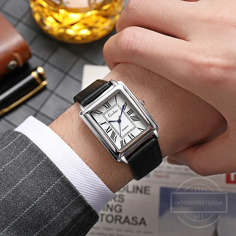 New Fashion Designer Rectangle - Luxury Watch With Leather Strap 리뷰 및 가격