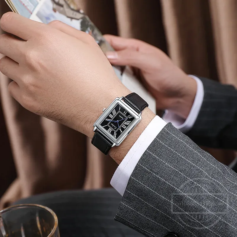 New Fashion Designer Rectangle - Luxury Watch With Leather Strap 리뷰 및 가격