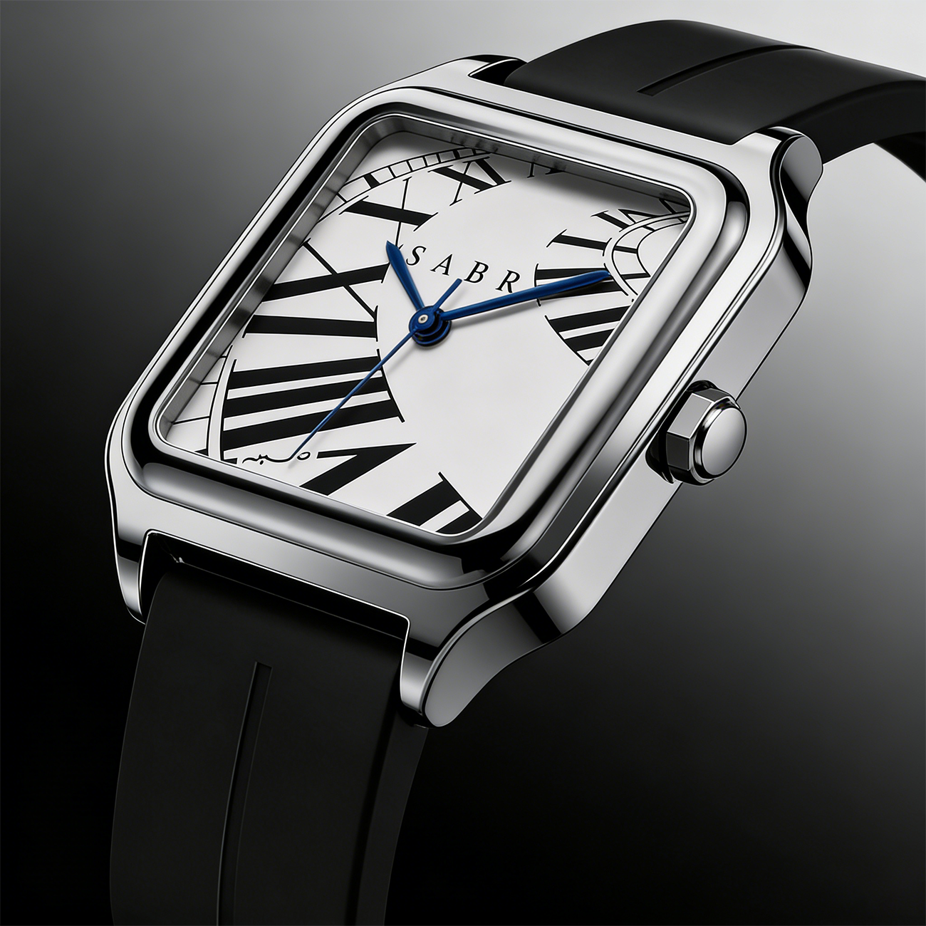 SABR Square Stainless Steel Al - Luxury Watch With Rubber Strap 리뷰 및 가격