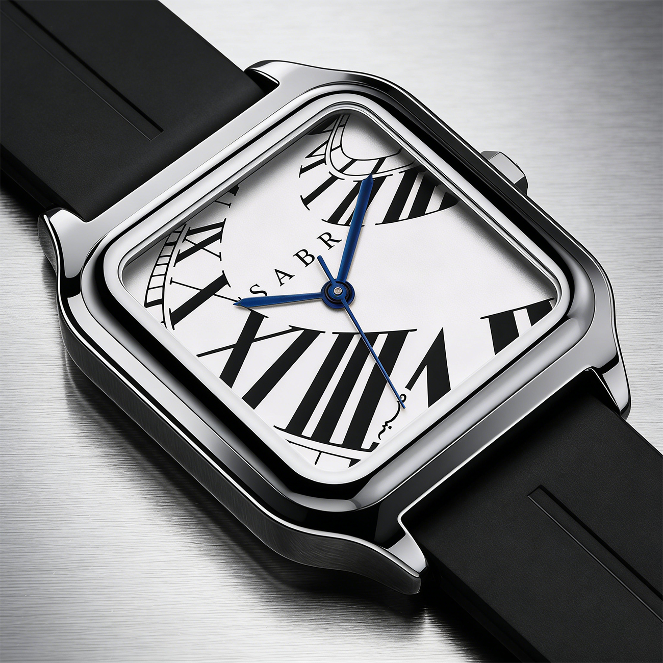 SABR Square Stainless Steel Al - Luxury Watch With Rubber Strap 리뷰 및 가격