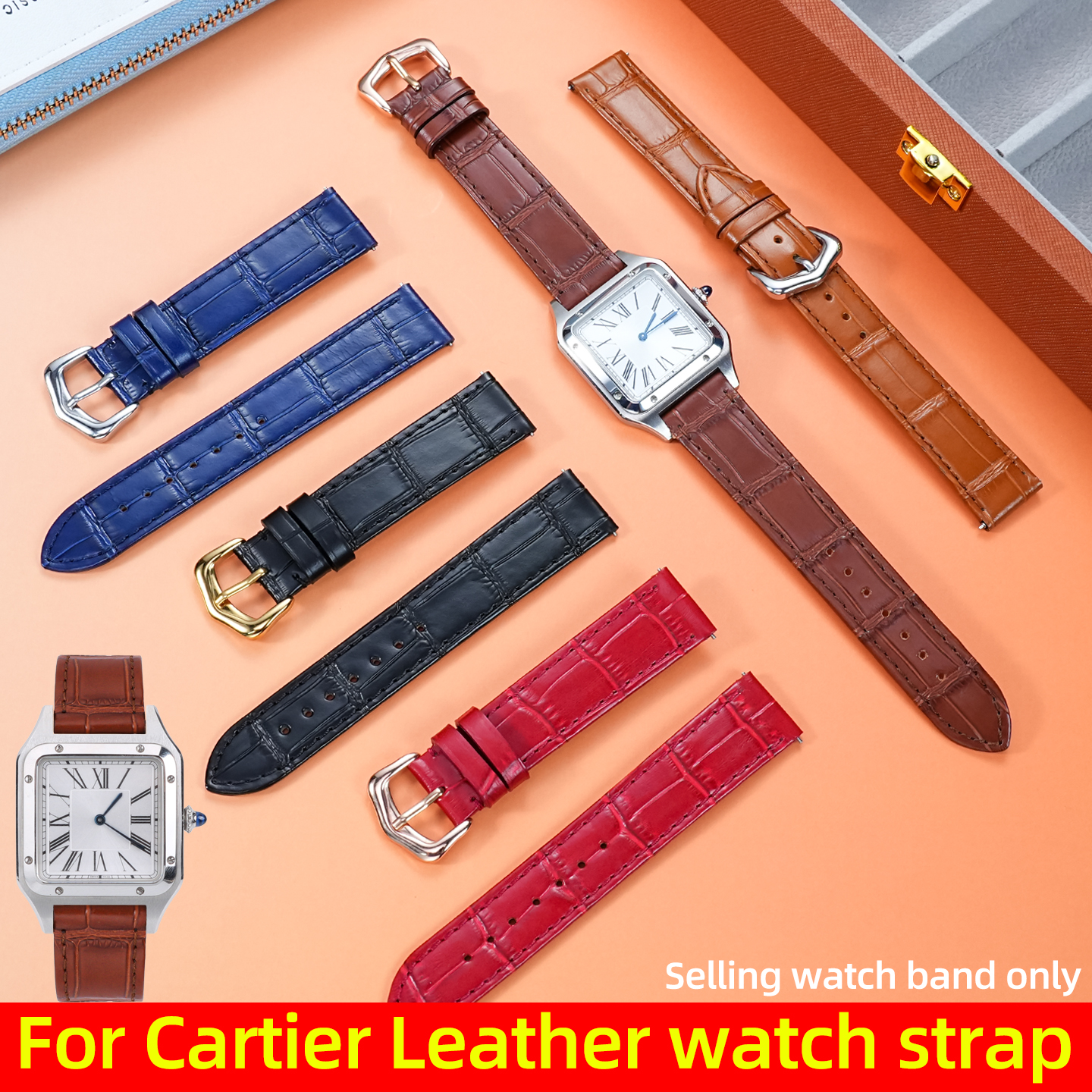 Genuine Leather Strap Replacem - Luxury Watch Cartier 리뷰 및 가격