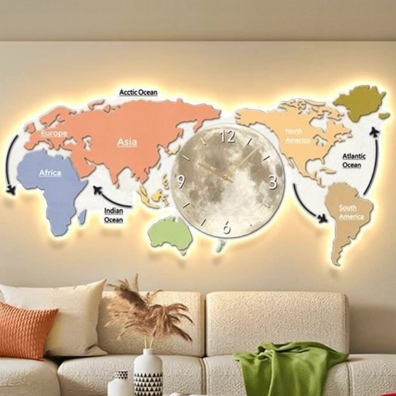 World Map Glowing Wall Clock L - Luxury Watch Wall Clock 리뷰 및 가격