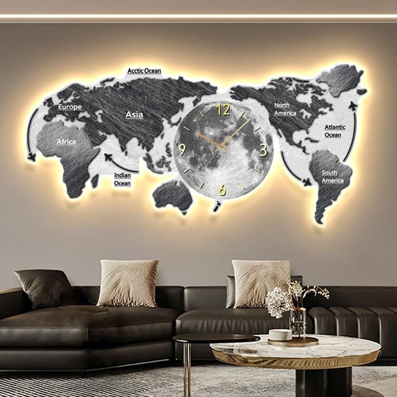 World Map Glowing Wall Clock L - Luxury Watch Wall Clock 리뷰 및 가격