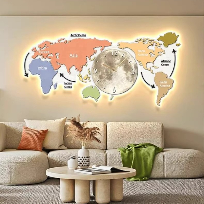 World Map Glowing Wall Clock L - Luxury Watch Wall Clock 리뷰 및 가격