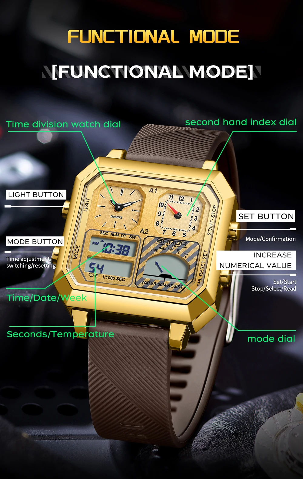 SANDA Top Brand 6210 Fashion M - Luxury Watch Store 리뷰 및 가격