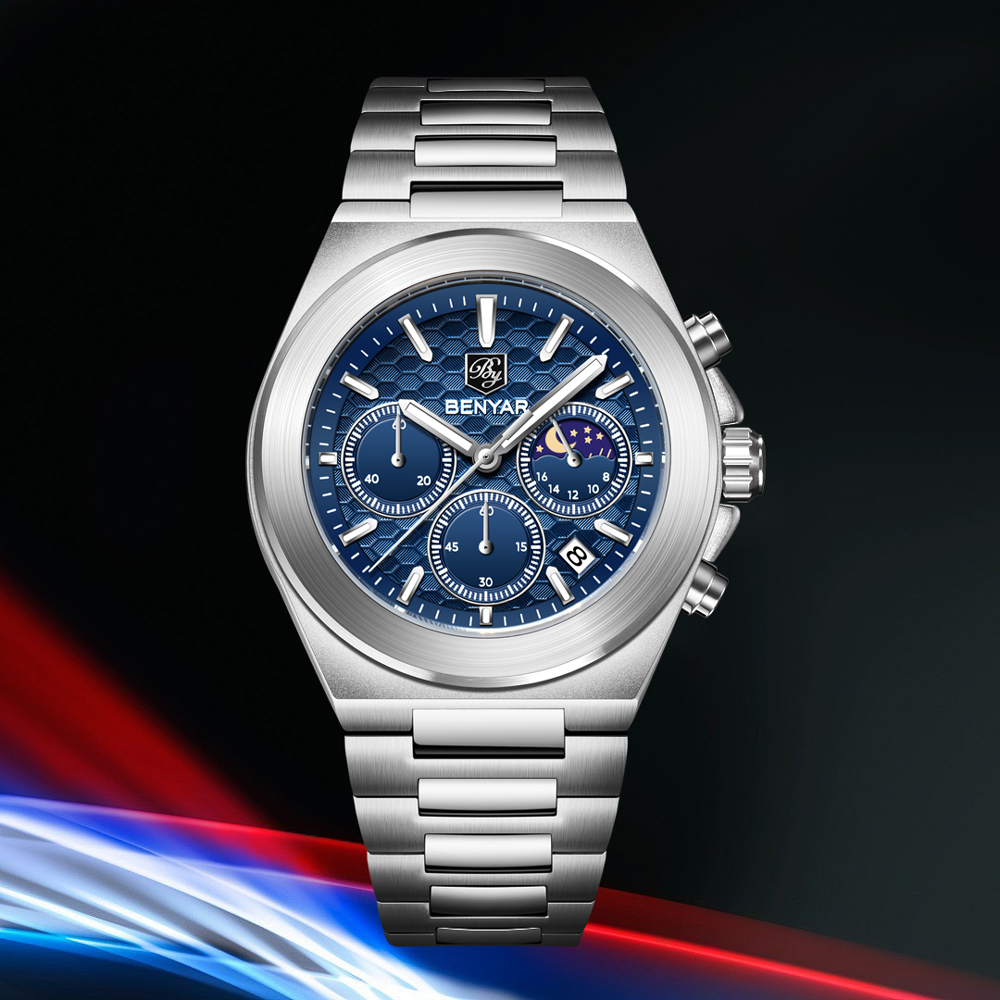 2025 New BENYAR Moon Phase Men - Luxury Watch German 리뷰 및 가격